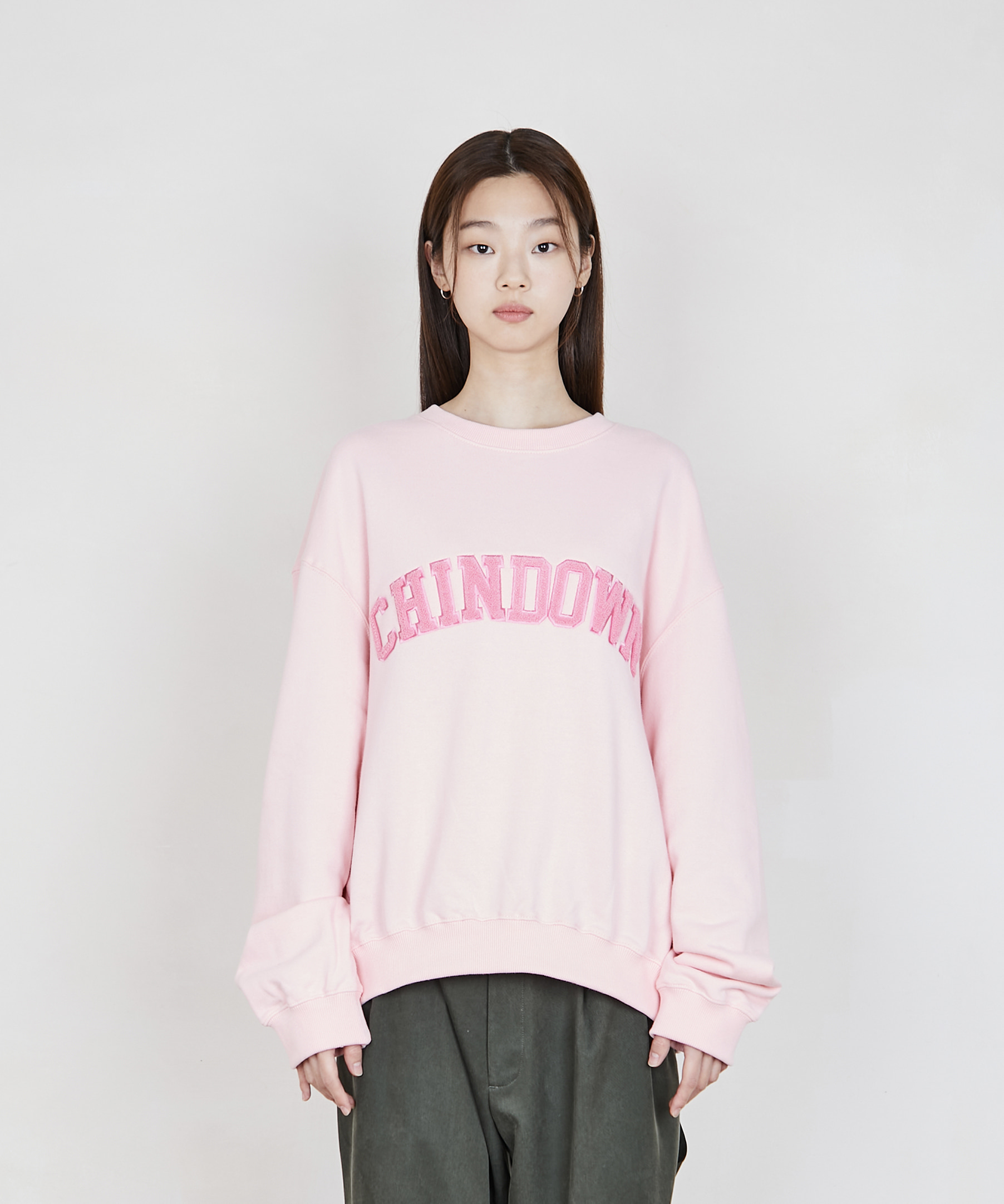 FLUFFY CHIN DOWN LOGO EMBROIDERED (PINK)